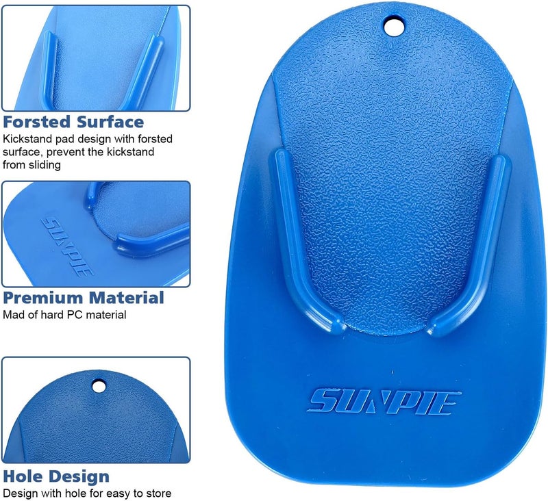SUNPIE Motorcycle Kickstand Pad High-Density Kickstand Support for All Motorcycles Universal Parking Plate Prevents Damage to Delicate Surfaces, Blue - Image 2
